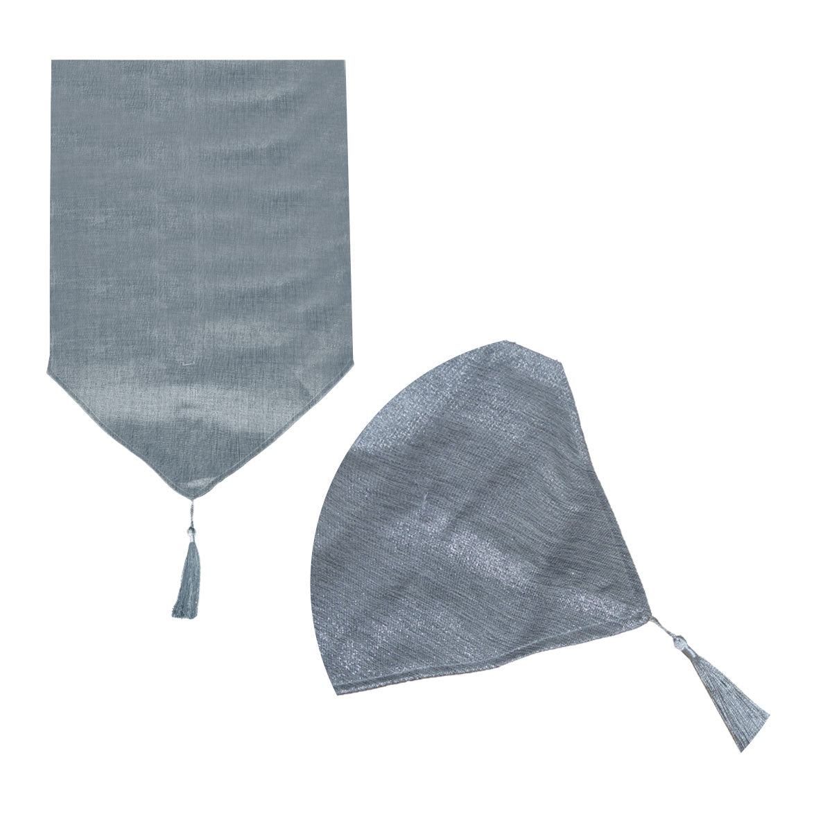 Metallic Texture Table Runner with Tassel 33 x 180 cm Silver - NuSea